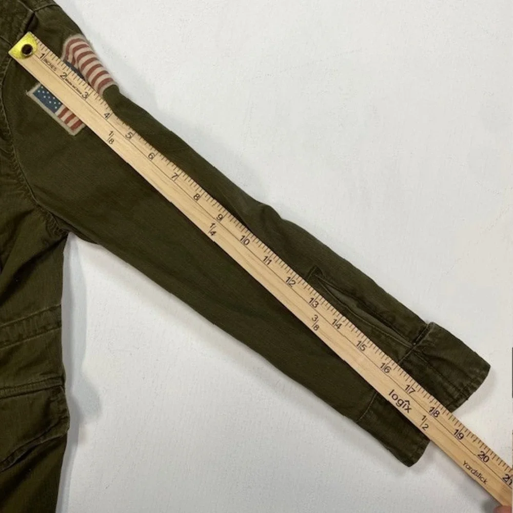 Polo Ralph Lauren Kids Small 8 Green Herringbone Twill Military Field Jacket